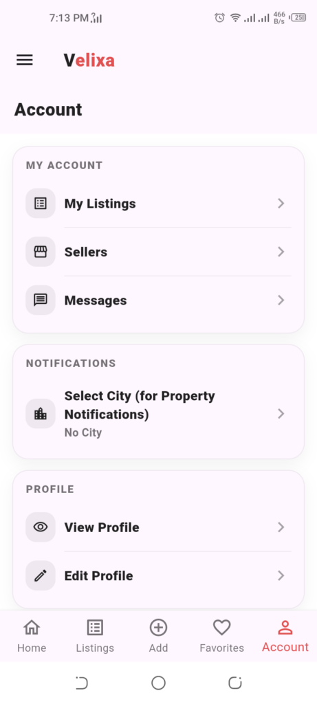 Hivepress to Mobile App 2 Proof Screenshot no. 2 showing how app User Account Menu page